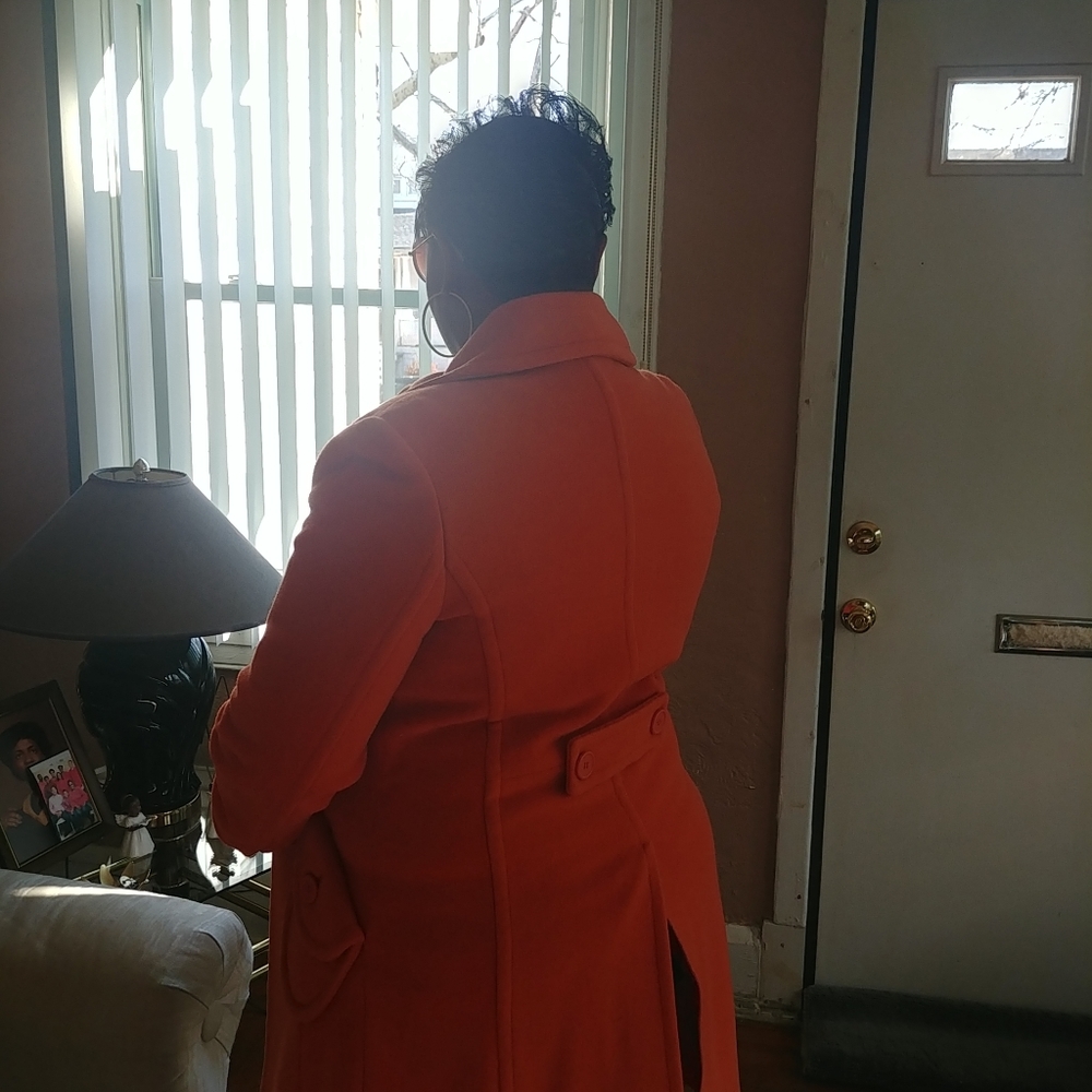 Orange Pea Coat